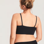 Women's Ribbed V Neck Nursing Bralette Black