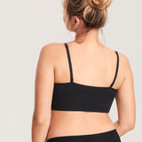Women's Ribbed V Neck Nursing Bralette Black