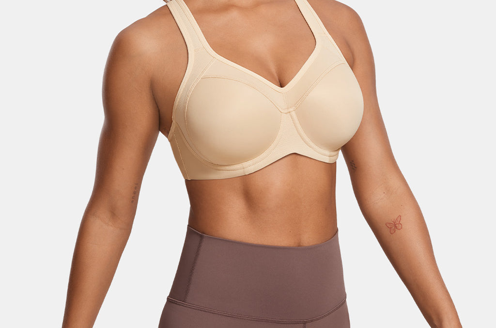 Women's Racerback Underwire Sport Bra Beige