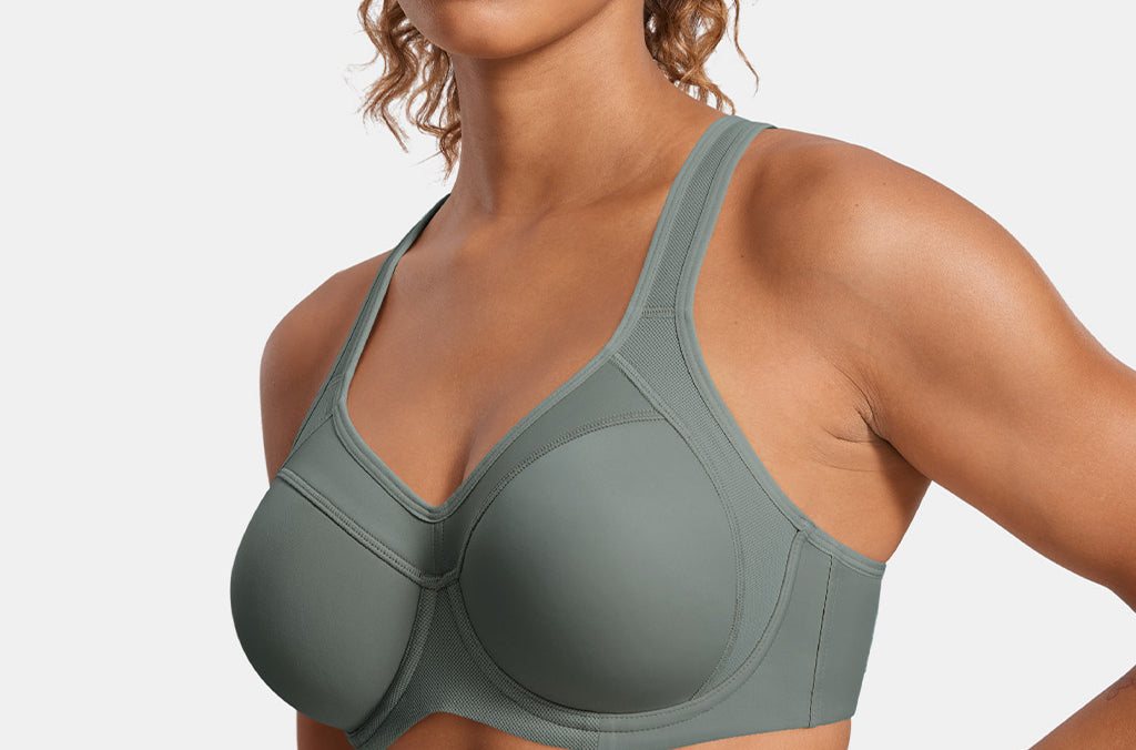 Women's Racerback Underwire Sport Bra Grey Sage