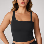 Women's Hugcurve One Shoulder Longline Sports Bra - Detachable Shoulder Strap Black
