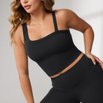 Women's Hugcurve One Shoulder Longline Sports Bra - Detachable Shoulder Strap Black
