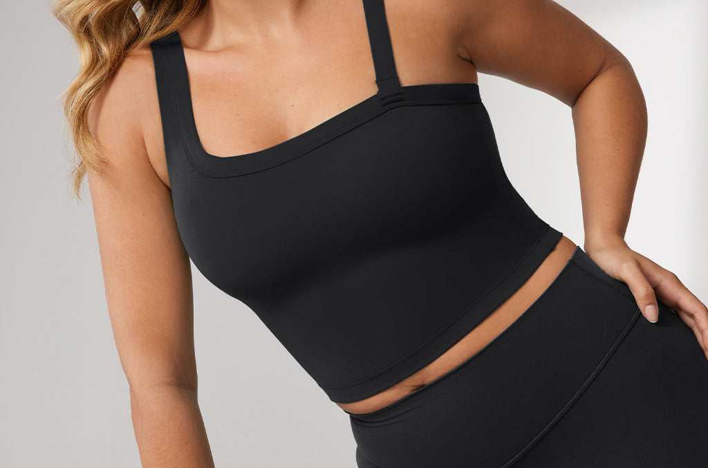 Women's Hugcurve One Shoulder Longline Sports Bra - Detachable Shoulder Strap Black