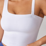 Women's Hugcurve One Shoulder Longline Sports Bra - Detachable Shoulder Strap White
