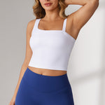 Women's Hugcurve One Shoulder Longline Sports Bra - Detachable Shoulder Strap White