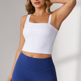 Women's Hugcurve One Shoulder Longline Sports Bra - Detachable Shoulder Strap White