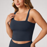 Women's Hugcurve One Shoulder Longline Sports Bra - Detachable Shoulder Strap Twilight Blue