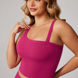 Women's Hugcurve One Shoulder Longline Sports Bra - Detachable Shoulder Strap Rose Magenta