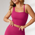 Women's Hugcurve One Shoulder Longline Sports Bra - Detachable Shoulder Strap Rose Magenta