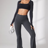 Women's Hugcurve No Front Seam Flare Leggings 31'' Twilight Blue