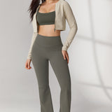 Women's Hugcurve No Front Seam Flare Leggings 31'' Twilight Blue