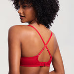 Women's Lace Balconette Underwire Bra Lipstick Red @model_info:ES2