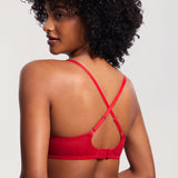 Women's Lace Balconette Underwire Bra Lipstick Red @model_info:ES2