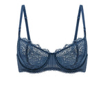 Women's Lace Balconette Underwire Bra Military Blue @model_info:ES1