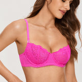 Women's Lace Balconette Underwire Bra Bright Fuchsia @model_info:ES1