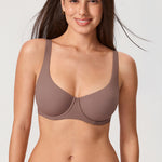 Women's Underwire Balconette Bra Brown Purple @model_info:ESA1