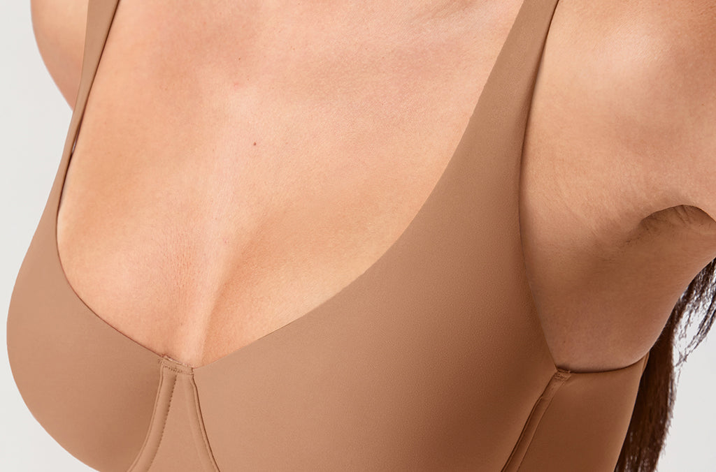 Women's Underwire Balconette Bra Gravel Beige @model_info:ESA3