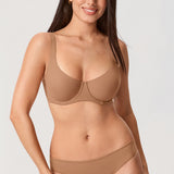 Women's Underwire Balconette Bra Gravel Beige @model_info:ESA74