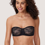 Women's Lace Strapless Bra Black