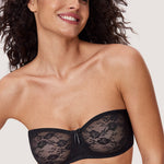 Women's Lace Strapless Bra Black