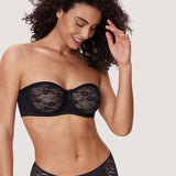 Women's Lace Strapless Bra Black