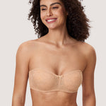 Women's Lace Strapless Bra Natural