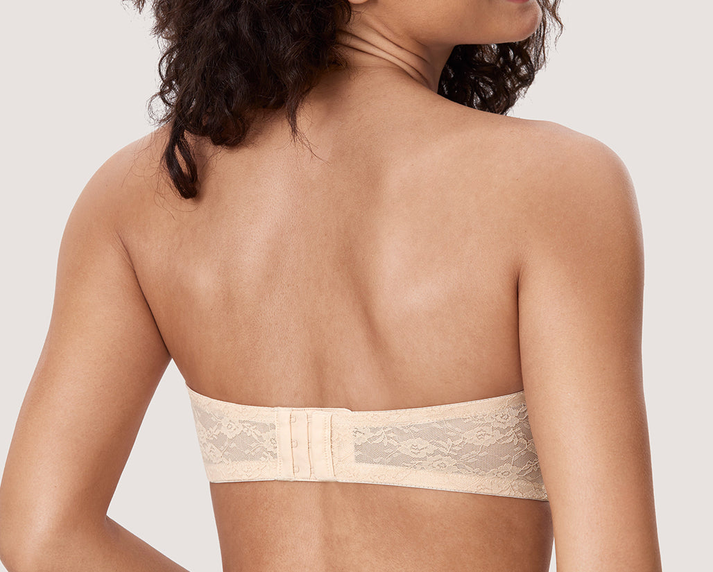 Women's Lace Strapless Bra Beige