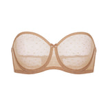 Women's Sexy Mesh Strapless Bra Natural