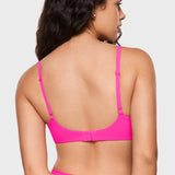 Women's Plunge Lightly Padded Demi Bra Rose Shocking
