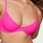 Women's Plunge Lightly Padded Demi Bra Rose Shocking
