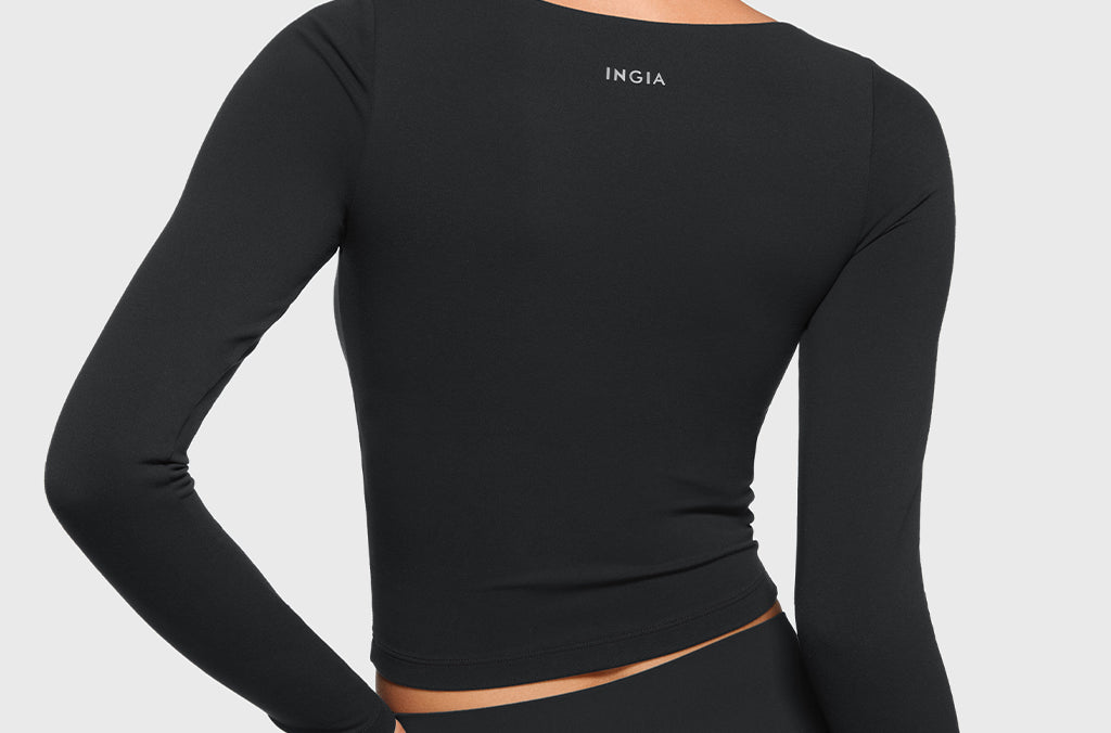 Women's Natrelax V-Neck Long Sleeve Tops Black