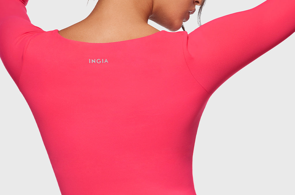 Women's Natrelax V-Neck Long Sleeve Tops Lip Gloss Pink