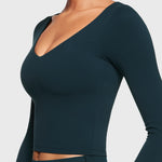 Women's Natrelax V-Neck Long Sleeve Tops Cove