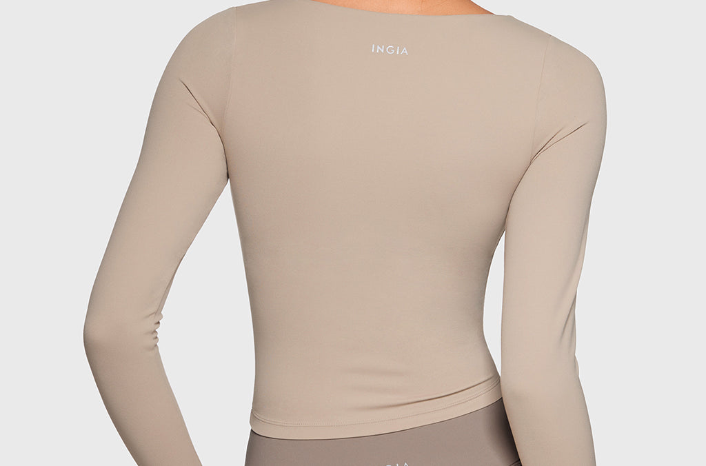 Women's Natrelax V-Neck Long Sleeve Tops Sand