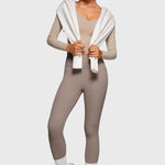 Women's Natrelax V-Neck Long Sleeve Tops Sand