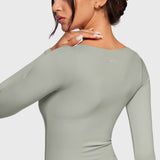 Women's Natrelax V-Neck Long Sleeve Tops Mineral