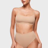 Women's Seamless High Rise Thongs 3 Pack Wheat (3pack)