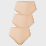 Women's Classic Mid Waist Full Briefs 3 Pack Warm Beige (3pack)