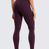 CRZ YOGA Women's Yoga Leggings 25" with Pockets Deep Purple
