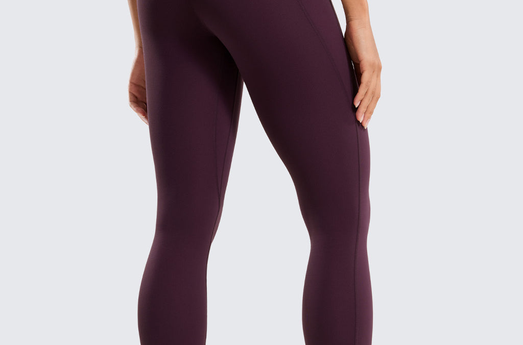 CRZ YOGA Women's Yoga Leggings 25" with Pockets Deep Purple