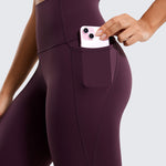 CRZ YOGA Women's Yoga Leggings 25" with Pockets Deep Purple
