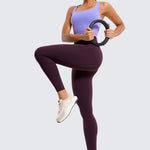 CRZ YOGA Women's Yoga Leggings 25" with Pockets Deep Purple