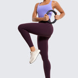 CRZ YOGA Women's Yoga Leggings 25" with Pockets Deep Purple