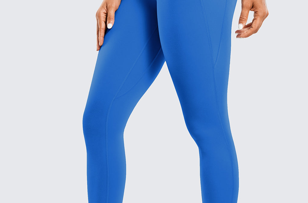 CRZ YOGA Women's Yoga Leggings 25" with Pockets Sparkle Blue
