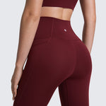 CRZ YOGA Women's Yoga Leggings 25" with Pockets Red Merlot