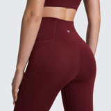 CRZ YOGA Women's Yoga Leggings 25" with Pockets Red Merlot