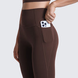 CRZ YOGA Women's Yoga Leggings 25" with Pockets Hot Fudge Brown