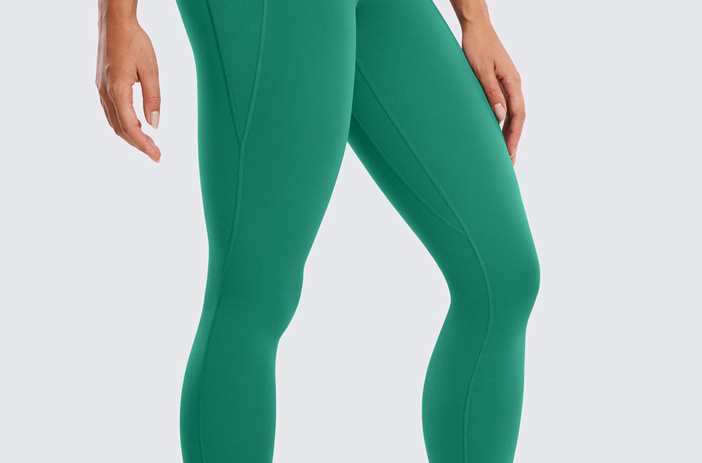 CRZ YOGA Women's Yoga Leggings 25" with Pockets Cascadia Green