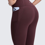 CRZ YOGA Women's Yoga Leggings 25" with Pockets Ripe Plum