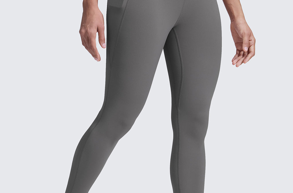 CRZ YOGA Women's Yoga Leggings 25" with Pockets Ash Grey
